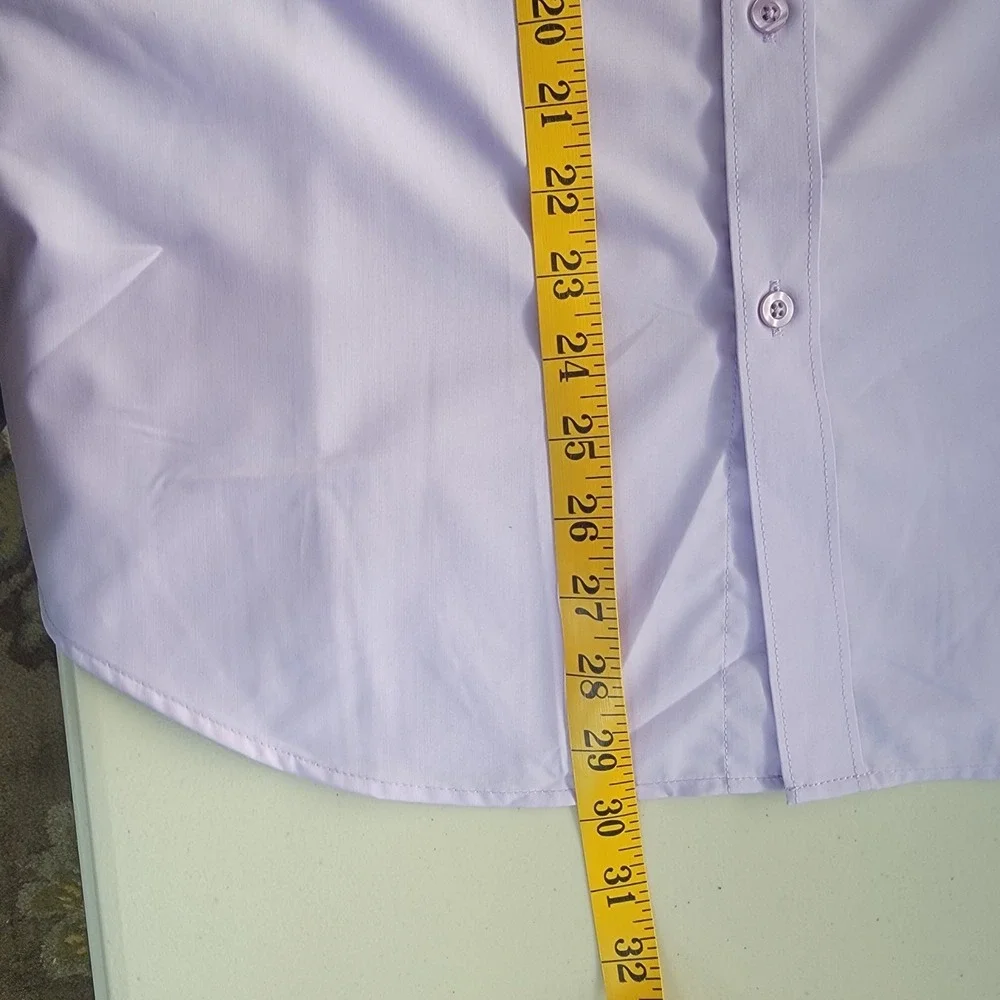 COOFANDY Button Down Shirt Mens Medium Purple Short Sleeve Solid Casual Top NWT - Picture 5 of 7